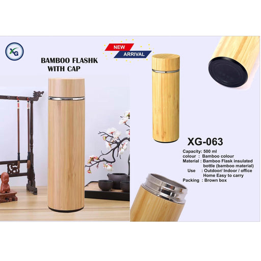 VACUUM HOT & COLD BAMBOO WITH BAMBOO CAP - XG - 063