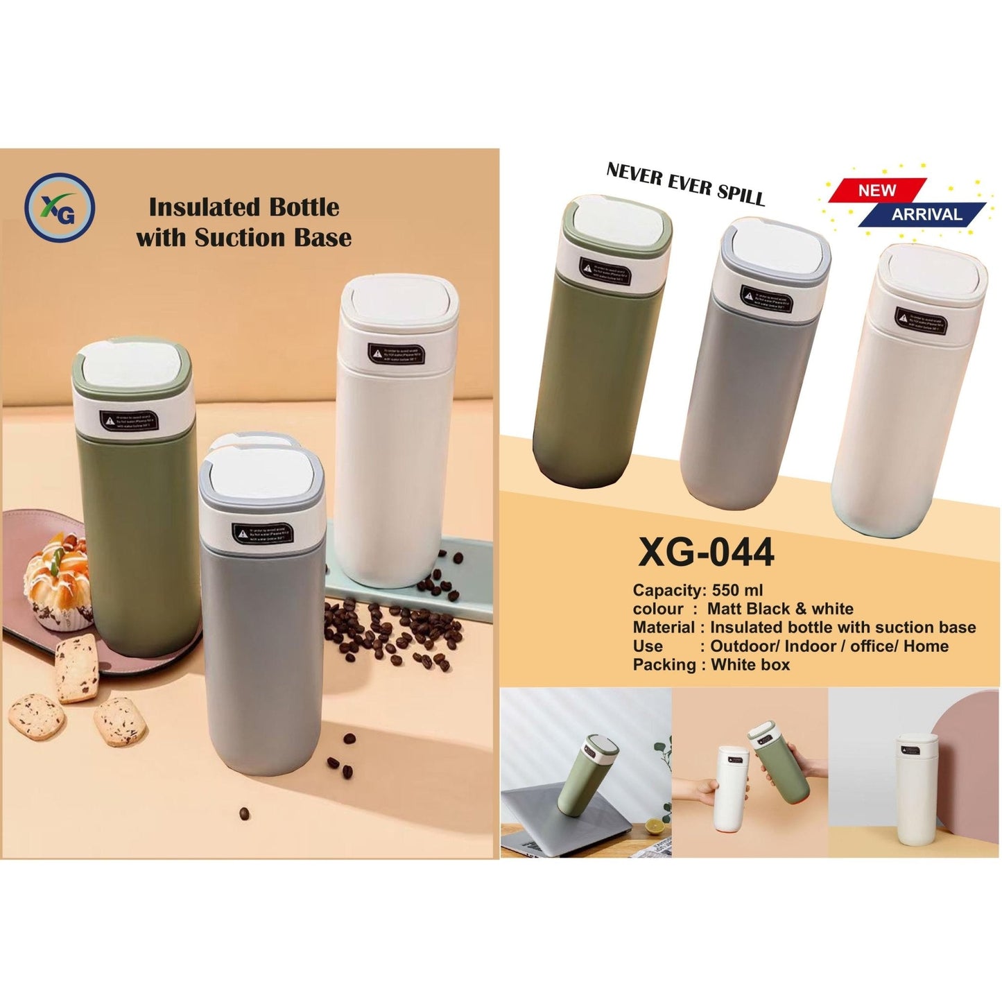 VACUUM HOT& COLD SPILL FREE SUCTION BOTTLE - XG - 044