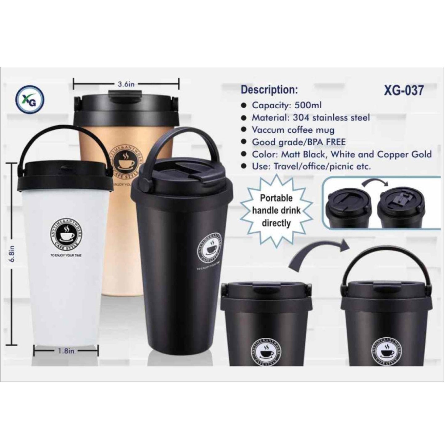 VACUUM HOT & COLD WITH HANDLE - XG - M037