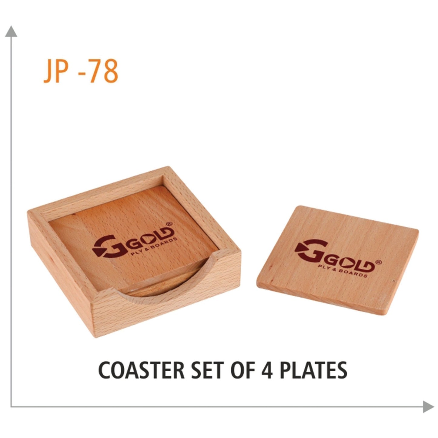 Wooden Coaster Set of 4 Plates - JP 78